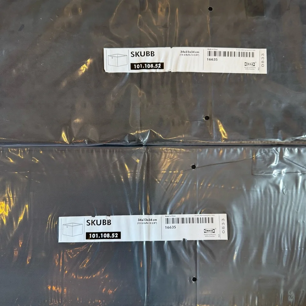Set of 2 IKEA SKUBB Storage Box in Black NWT